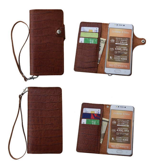 手帳型 スマホケース レザー 革 茶色 ブラウン