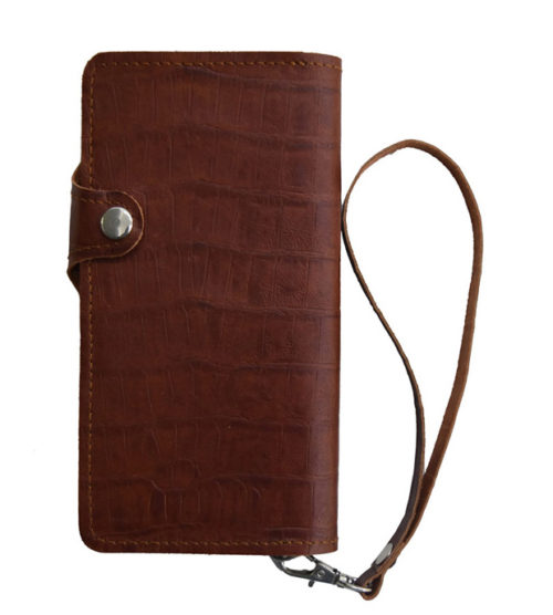 左利き用 手帳型 スマホケース レザー 革 茶色 ブラウン