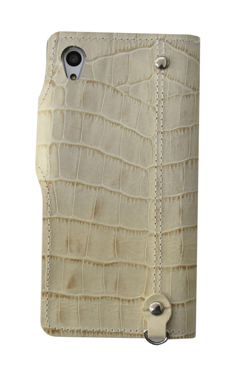 手帳型 スマホケース 本革 緑