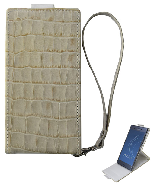 手帳型 スマホケース 本革 緑