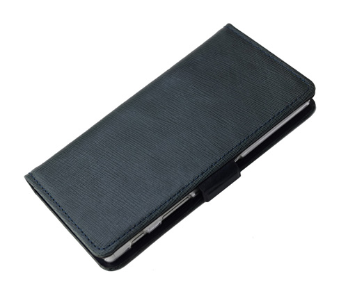 左利き用 手帳型 スマホケース 緑 グリーン  牛革 レザー