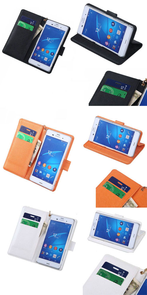 フリップスマホケース 白 黒 黄色 紫 オレンジ 青